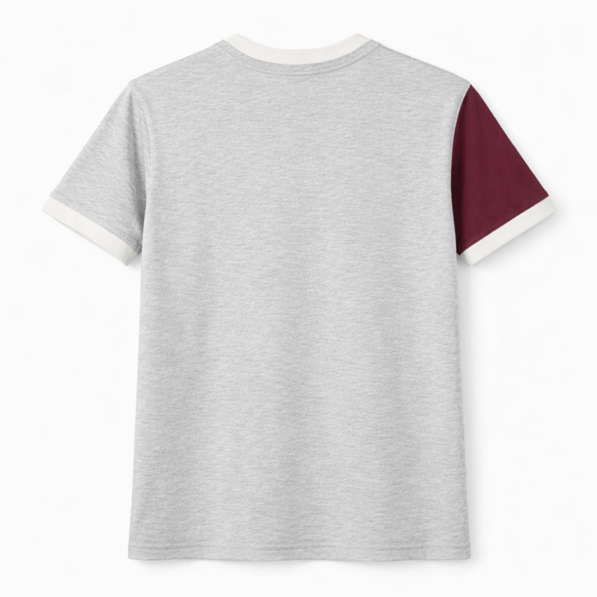 Men's Premium Vertical Panel Tee Shirt - Maroon / Navy / Grey