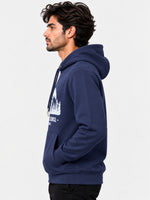 Pikes Peak Graphic Printed Pullover Hoodie - Navy