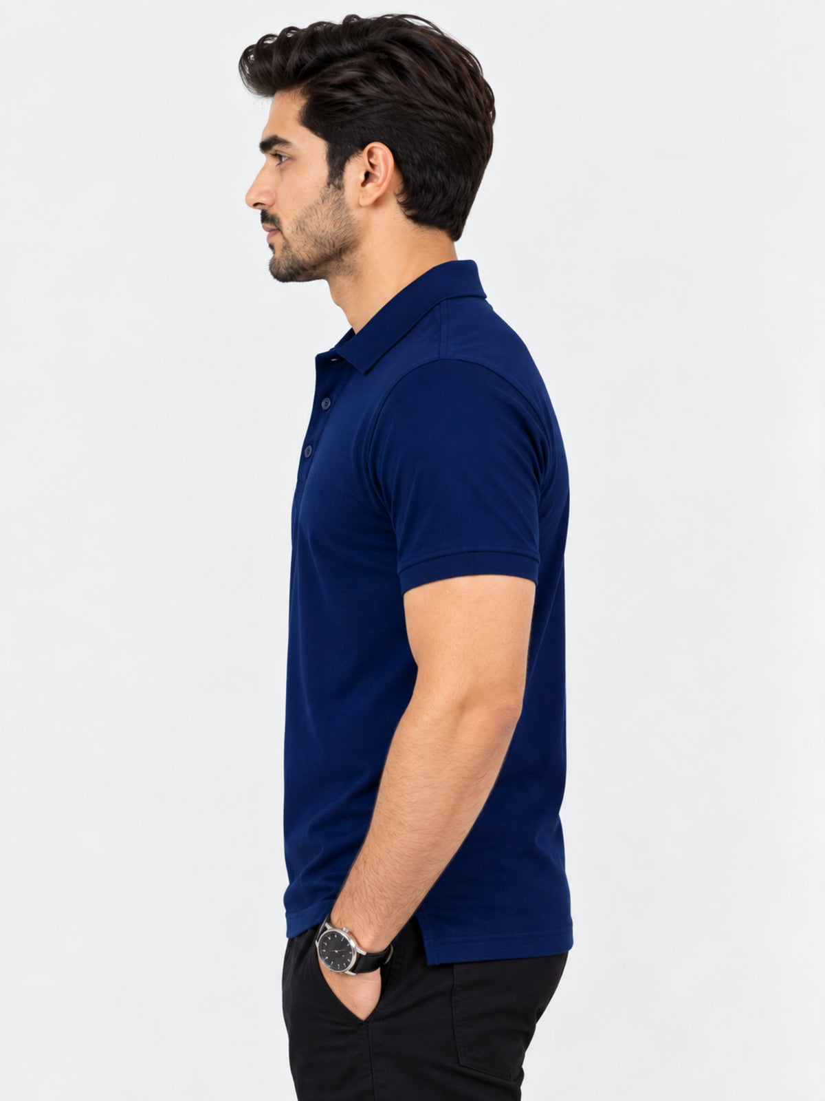 Navy Plain Polo Shirt Regular Fit