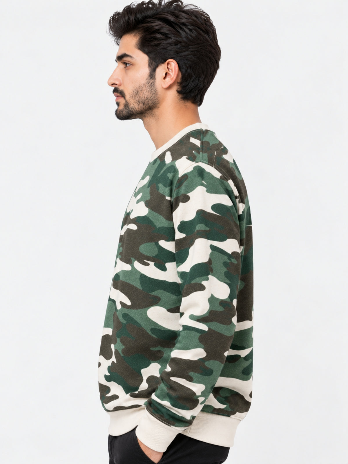 Men's Camouflage Print Terry Sweatshirt