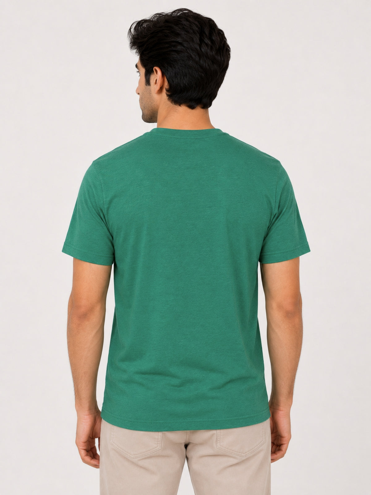 Men's Signature Emb. Round Neck Tee Shirt - Green