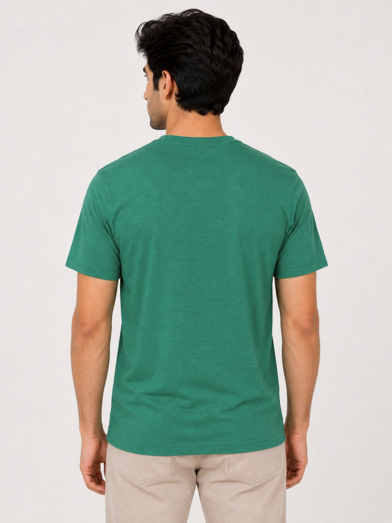 Men's Signature Emb. Round Neck Tee Shirt - Green