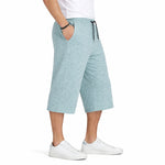 Men's Signature Emb. Melange Three Quarter Shorts - Sea Green