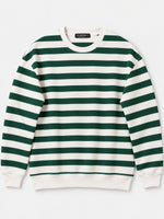 Men's Green & White Striped Fleece Sweatshirt