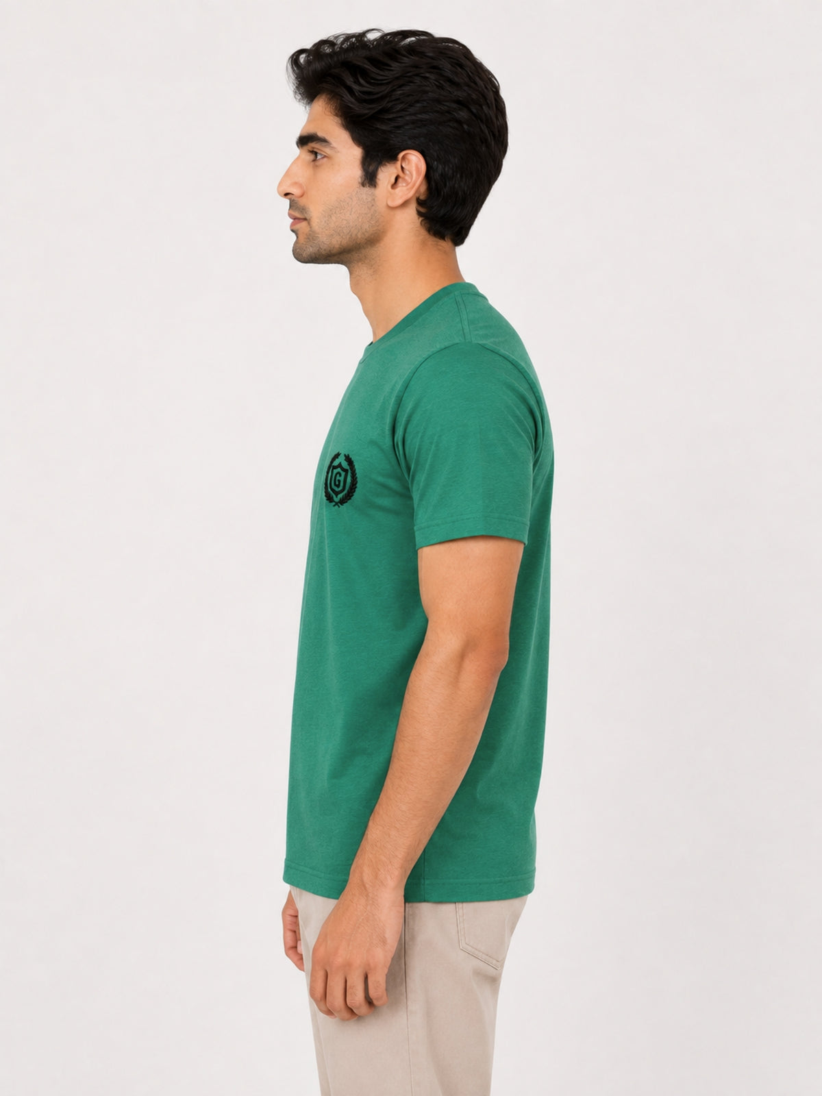 Men's Signature Emb. Round Neck Tee Shirt - Green