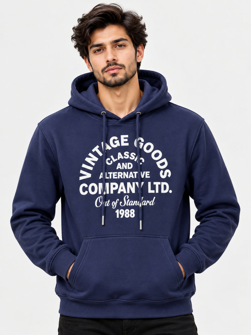 Vintage Goods Printed Pullover Hoodie - Navy