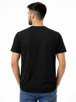 Men’s Premium Contrast Chest Stripe T-Shirt – Black