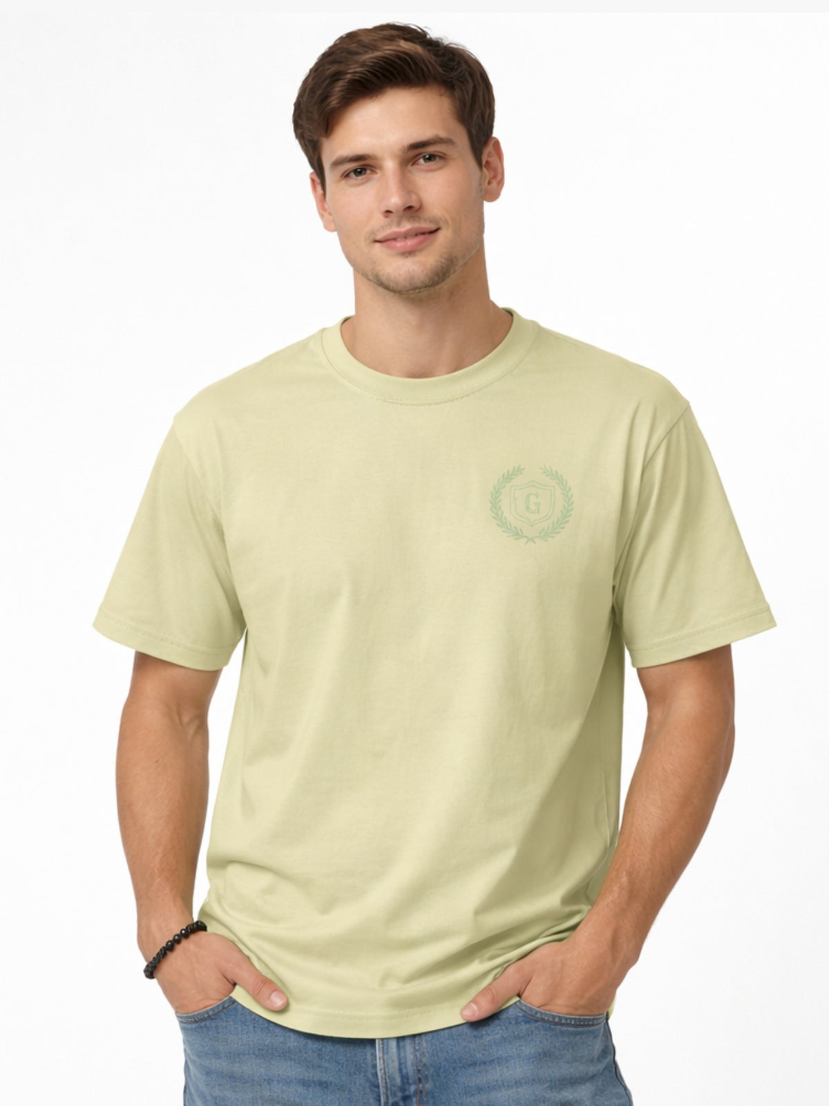 Men's Signature Emb. Round Neck Tee Shirt - Thistle Green