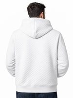 HG Men’s Luxury Quilted Pullover Hoodie – White Edition
