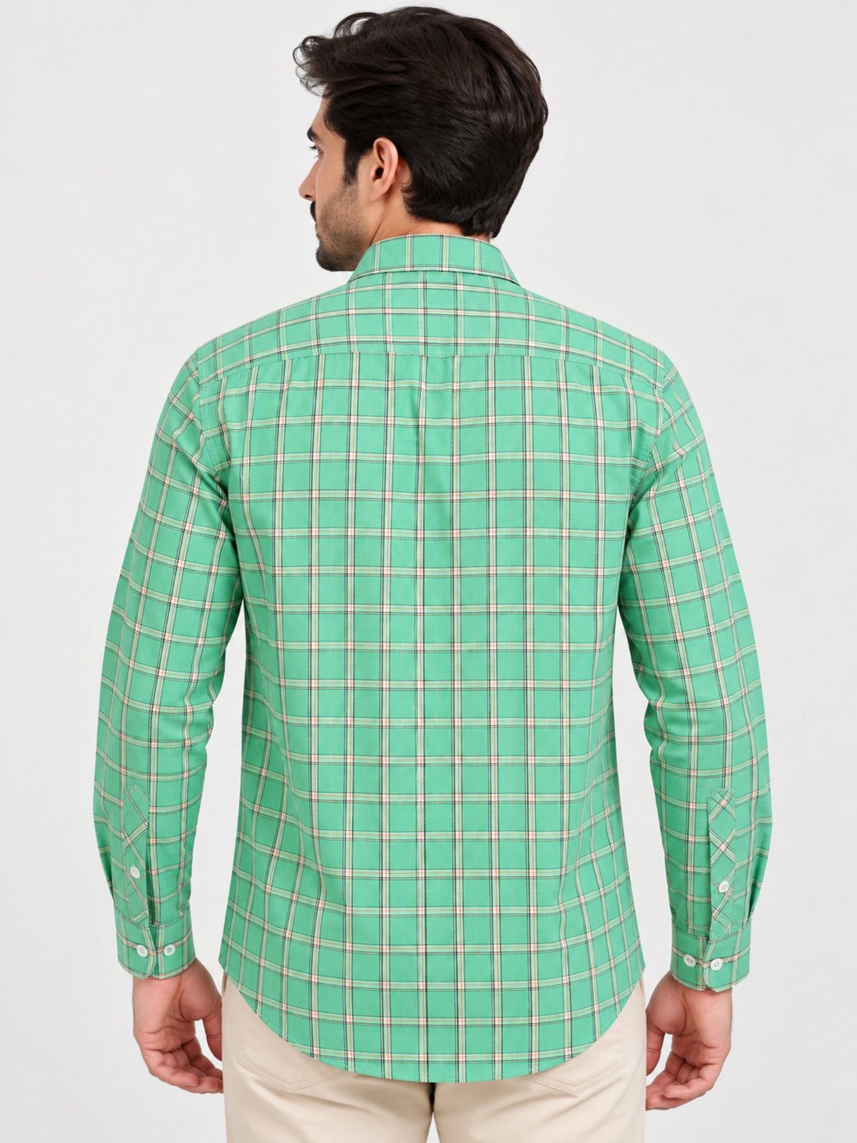 Men's Checkered Casual Shirt - Summer Green