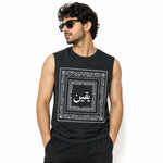 Men's Bandana Graphic Sleeveless Tank Top - Charcoal Black