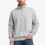 Men's Mock Neck Fleece Zipper Sweat Shirt - Light Gray