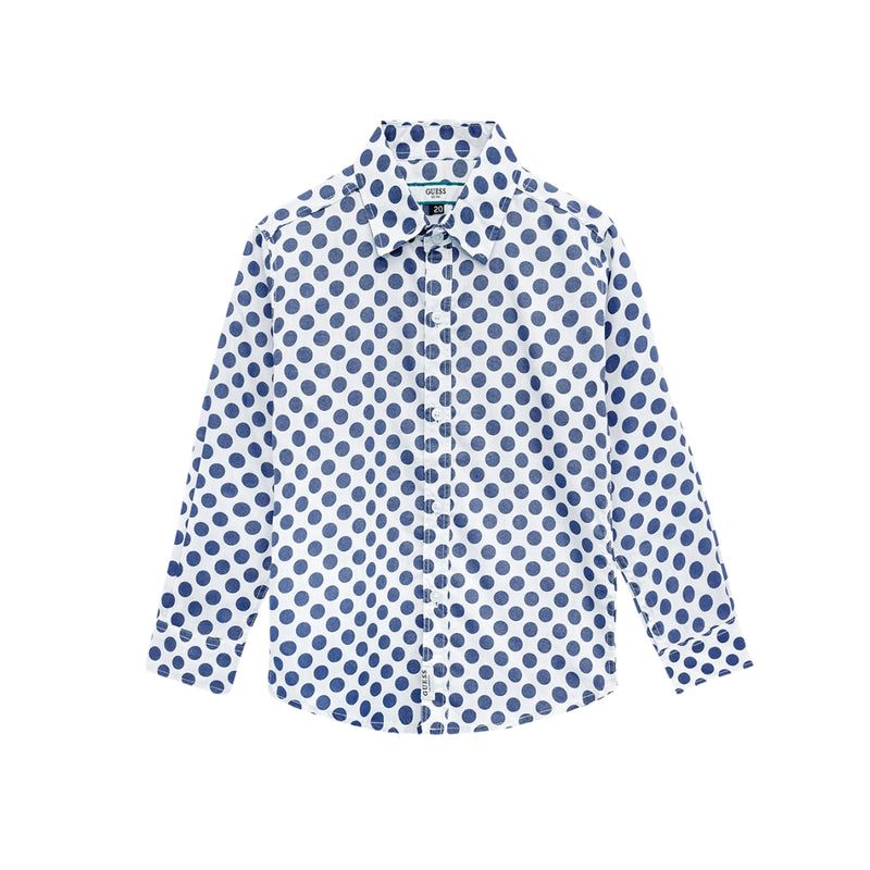 Boy's Polka Dots Printed Casual Shirt - Blue