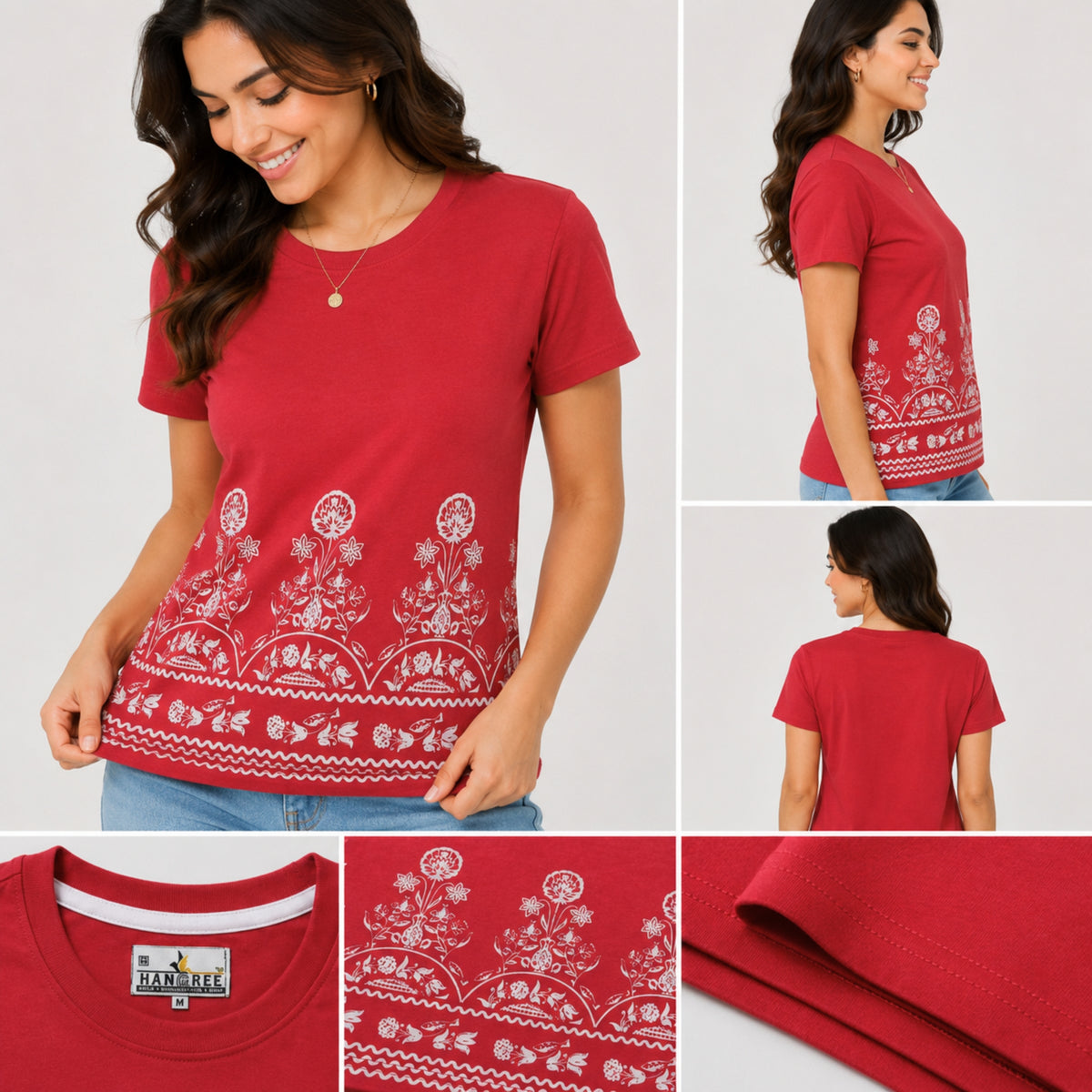 Women's Heritage Floral Border Cotton Jersey T-Shirt