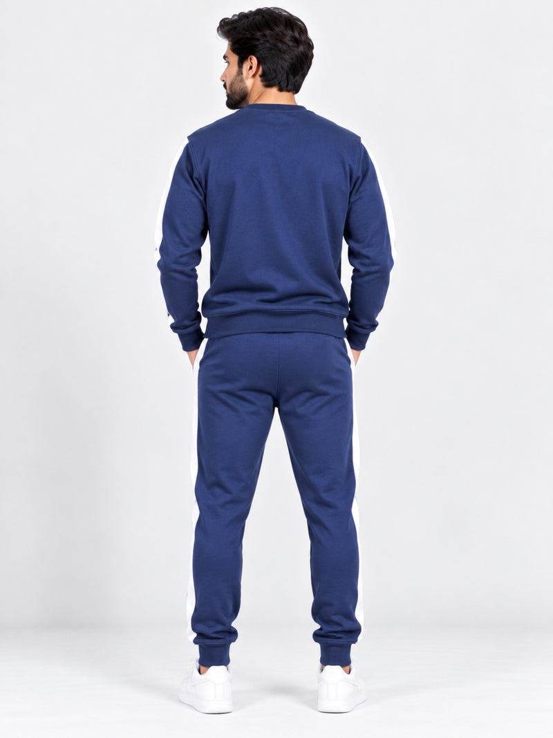 Men's "Hangree" Emb. Fleece Co-Ord Set – Navy Blue