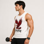 Men's Freedom Graphic Sleeveless Cotton Jersey Tank Top - Off White