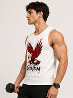 Men's Freedom Graphic Sleeveless Cotton Jersey Tank Top - Off White