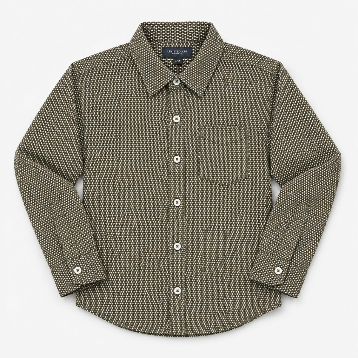 Boy's Geometric Pattern Full Sleeves Casual Shirt - Soya Bean