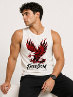 Men's Freedom Graphic Sleeveless Cotton Jersey Tank Top - Off White