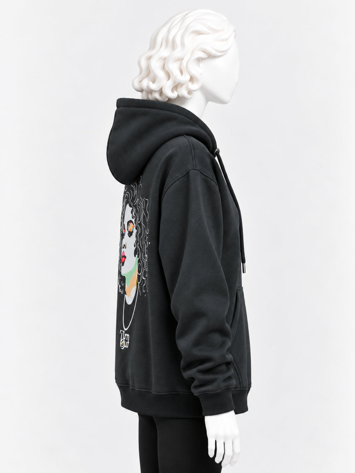 Women's Graphic Back Print Drop Shoulder Fleece Hoodie