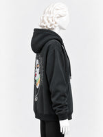 Women's Graphic Back Print Drop Shoulder Fleece Hoodie