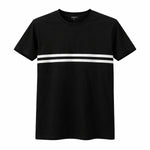 Men’s Premium Contrast Chest Stripe T-Shirt – Black