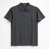 Men’s Premium Textured Half-Zip Polo Shirt – Dark Gray
