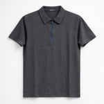 Men’s Premium Textured Half-Zip Polo Shirt – Dark Gray