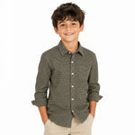 Boy's Geometric Pattern Full Sleeves Casual Shirt - Soya Bean