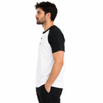 Men’s Casual Comfort Raglan Henley Tee Shirt – White