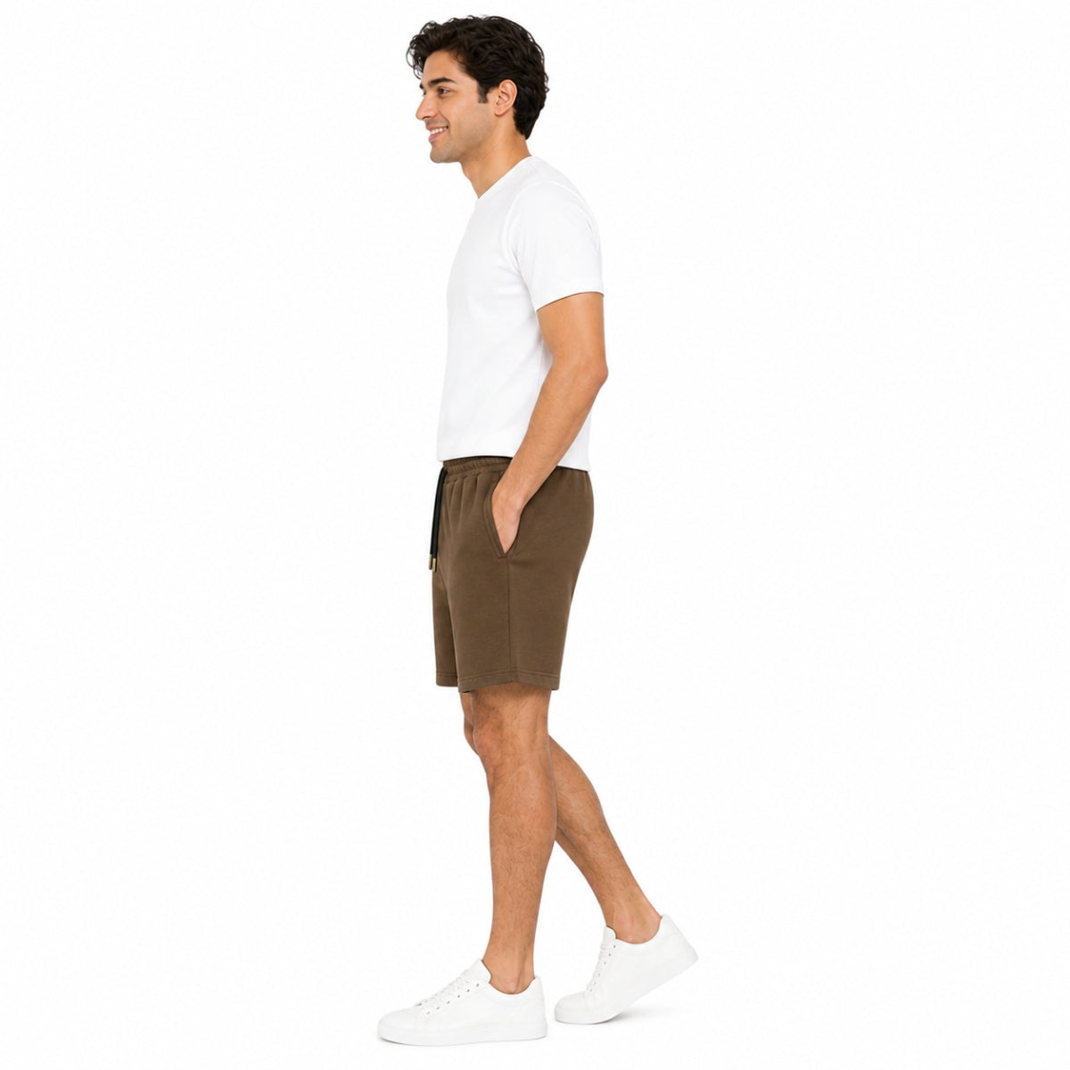 Men’s Classic Casual Two Quarter Shorts – Brown