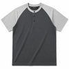 Men’s Casual Comfort Raglan Henley Tee Shirt – Dark Gray