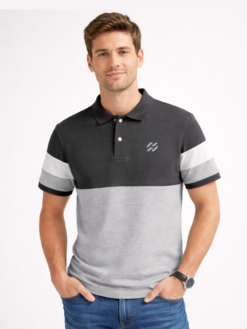 Men’s Premium Colorblock Polo Shirt – Mouse Gray