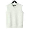 HG Men's Ribbed V-Neck Sleeveless Sweater - Textured Off White