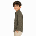 Boy's Geometric Pattern Full Sleeves Casual Shirt - Soya Bean