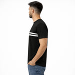 Men’s Premium Contrast Chest Stripe T-Shirt – Black