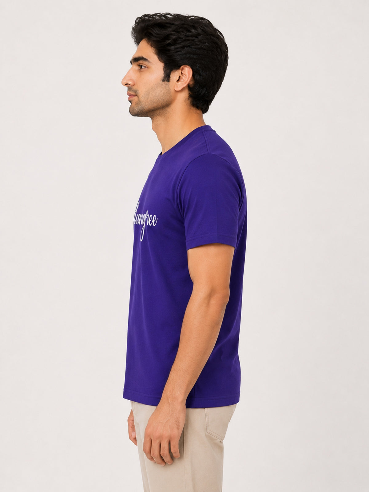 Stylish Hangree Embroidered Men Tee Shirt - Navy
