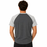 Men’s Casual Comfort Raglan Henley Tee Shirt – Dark Gray