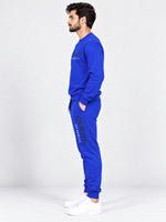 Men's Graphic Printed Fleece Co-Ord Set - Royal Blue