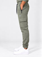 Hangree Signature Terry Cargo Trouser - Camo Green