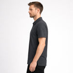 Men’s Premium Textured Half-Zip Polo Shirt – Dark Gray