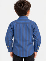 Boy's Elegant Stripped Fashion Full Sleeves Casual Shirt