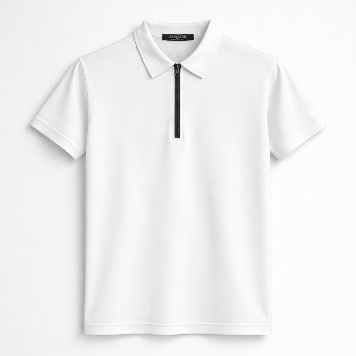 Men’s Premium Poly Wear Half-Zip Polo Shirt – White