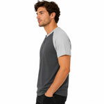 Men’s Casual Comfort Raglan Henley Tee Shirt – Dark Gray