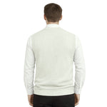 HG Men's Ribbed V-Neck Sleeveless Sweater - Textured Off White