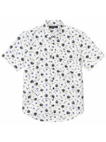 Men’s Leaf & Polka Print Half Sleeve Casual Shirt – White