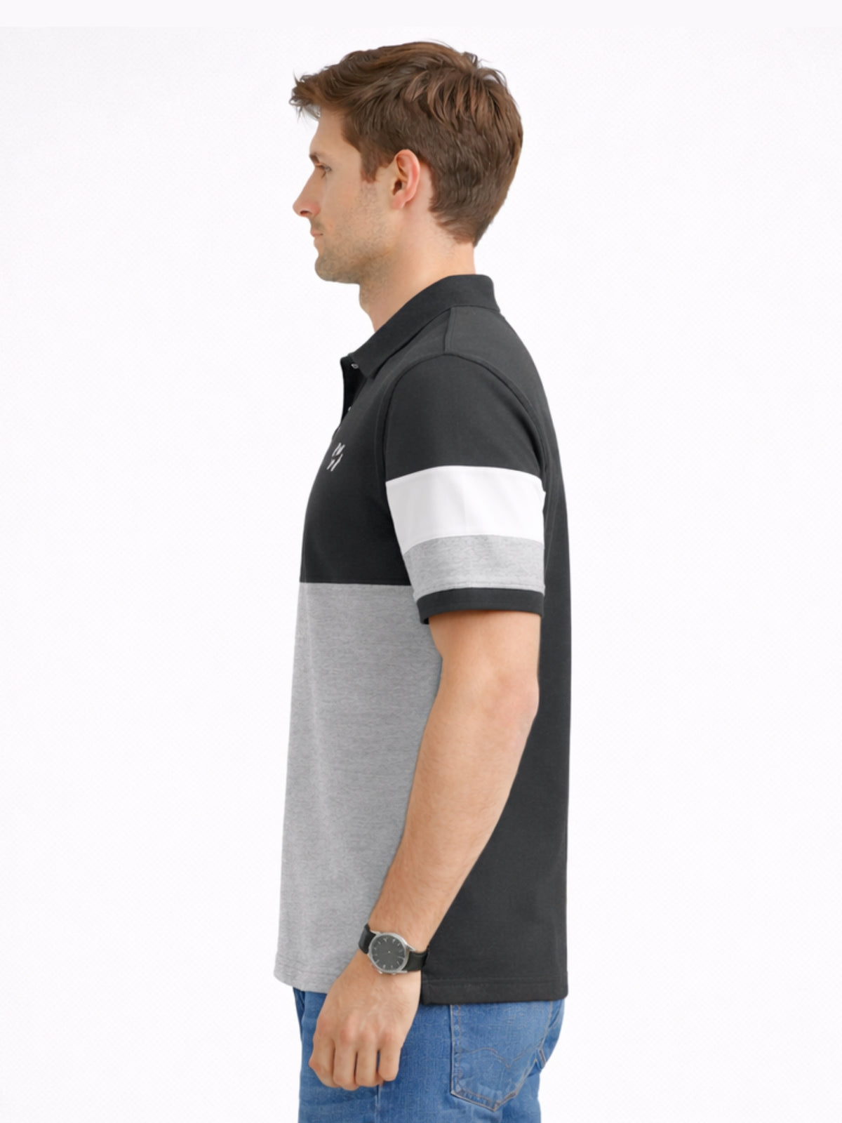 Men’s Premium Colorblock Polo Shirt – Mouse Gray