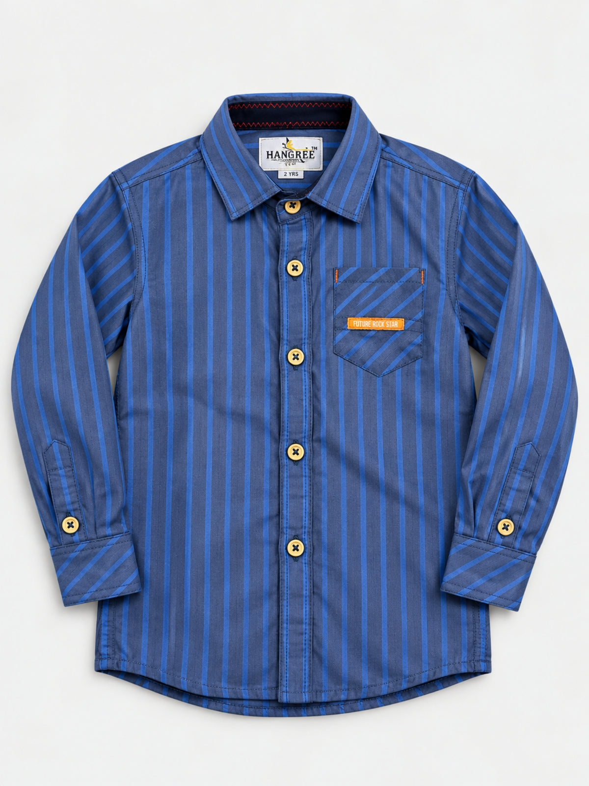 Boy's Elegant Stripped Fashion Full Sleeves Casual Shirt