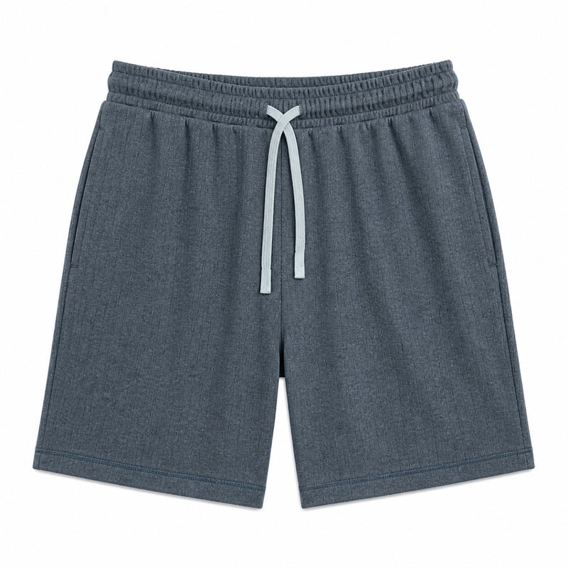 Men’s Classic Casual Two Quarter Shorts – Charcoal Blue