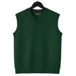 HG Men's Ribbed V-Neck Sleeveless Sweater - Palm Green